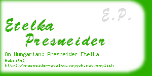 etelka presneider business card